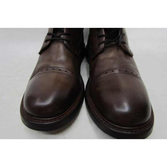 Frye Mens Size 9.5 Brown Leather Lace Up Zip Brogue Casual Shoes main image 4